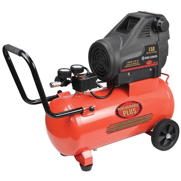 King Canada 8 Gallon 120V Horizontal Oil-free Air Compressor