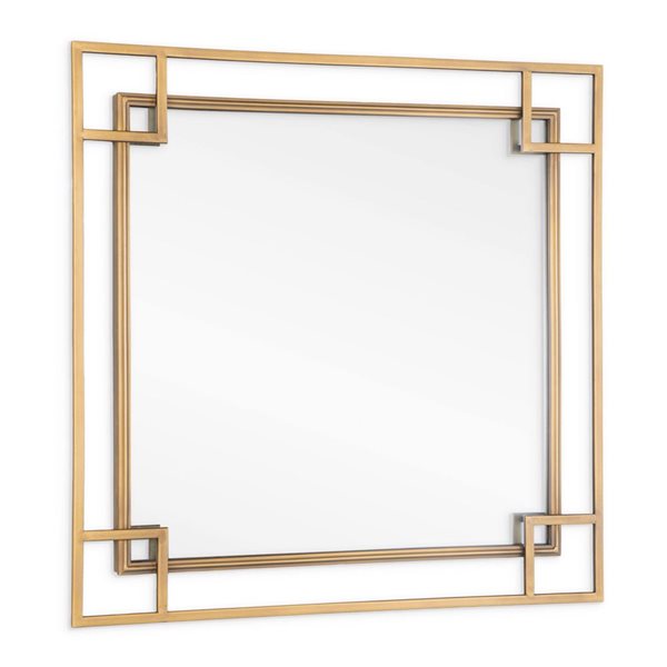 Gild Design House Mavis 22-in Bronze Metal Square Framed Wall-Mounted Mirror