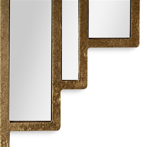 Miroir mural à cadre en forme de losange Briggs de Gild Design House 20 x 31 po métal doré