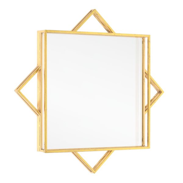 Gild Design House Parri 16 L x 24-in H Gold Metal Framed Wall-Mounted Mirror