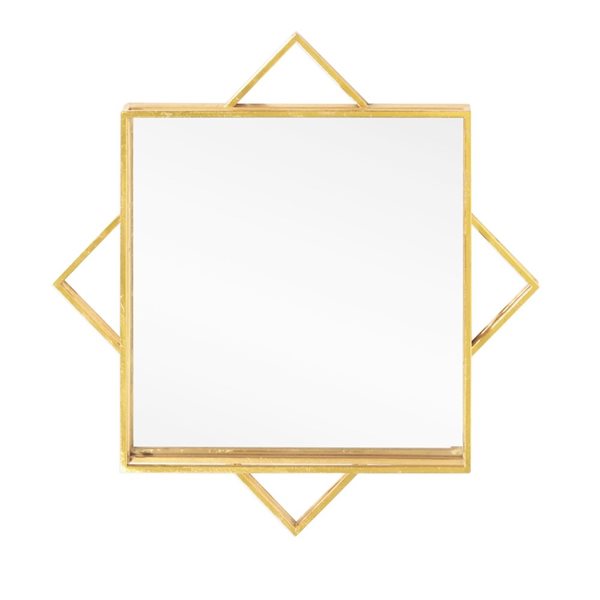 Miroir mural encadré Parri de Gild Design House 16 L. x 24 po h. en métal doré