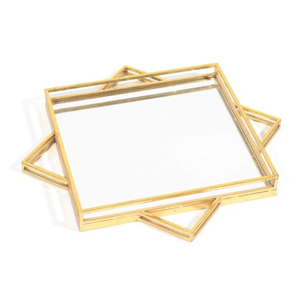 Miroir mural encadré Parri de Gild Design House 16 L. x 24 po h. en métal doré