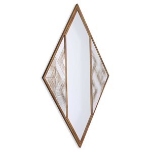 Miroir mural à cadre losange Selles de Gild Design House 20 x 38 po en métal bronze antique