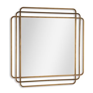 Miroir mural à cadre carré Shayan de Gild Design House 35 x 35 po en métal bronze