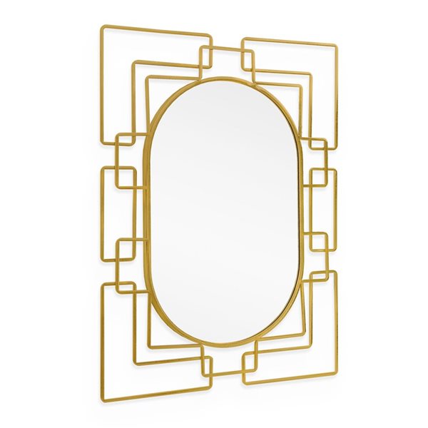 Gild Design House Deanna 15 x 24-in Gold Metal Rectangle Framed Wall-Mounted Mirror