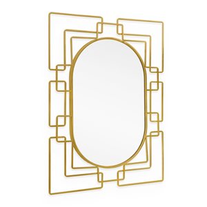 Gild Design House Deanna 15 x 24-in Gold Metal Rectangle Framed Wall-Mounted Mirror