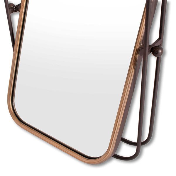 Miroir mural inclinable à cadre rectangulaire Bevin de Gild Design House métal bronze antique/brun 13 x 24,5 po