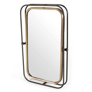 Gild Design House Bevin 13 x 24.5-in Antique Bronze/Brown Metal Rectangle Framed Wall-Mounted Tilting Mirror