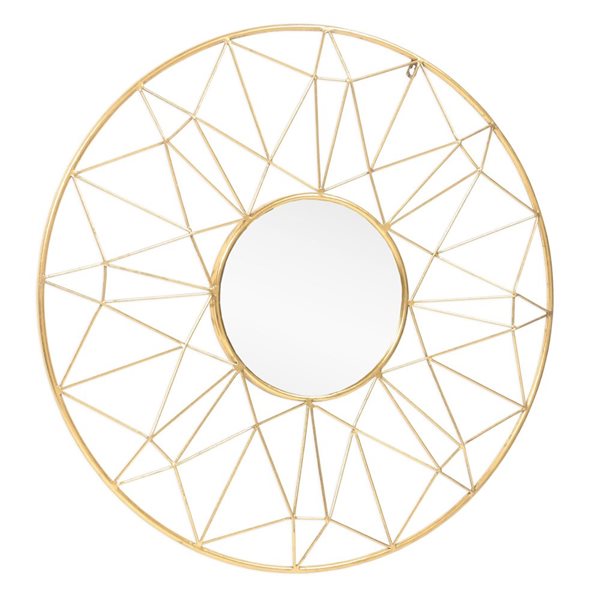 Gild Design House Hana 11-in dia Gold Metal Round Framed Wall-Mounted Mirror