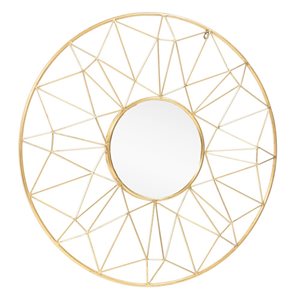 Gild Design House Hana 11-in dia Gold Metal Round Framed Wall-Mounted Mirror