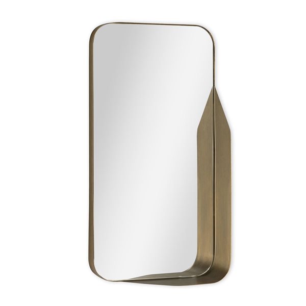 Gild Design House Rastus 26 x 14-in Bronze Metal Rectangle Wall-Mounted Mirror