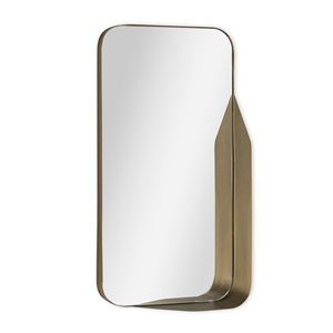 Gild Design House Rastus 26 x 14-in Bronze Metal Rectangle Wall-Mounted Mirror