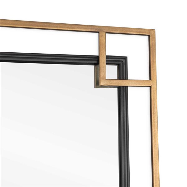 Gild Design House Mavis 22-in Gold/Black Metal Square Framed Wall-Mounted Mirror