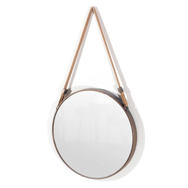 Gild Design House Alias 19-in dia Antique Bronze Metal Round Framed Wall-Mounted Mirror