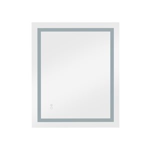 Miroir illuminé DEL Flynama en aluminium avec cadre blanc 36 x 28 po