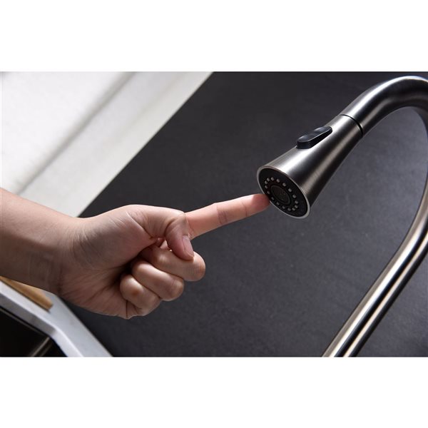 Flynama Brushed Nickel Single Handle Spot Resistant Kitchen Faucet with Pull Down Sprayer