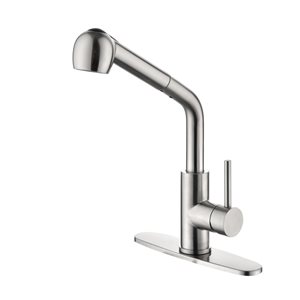 Flynama Brushed Nickel Single Handle Kitchen Faucet with Pull-Down Sprayer