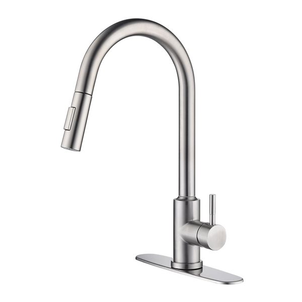 Flynama Brushed Nickel Single Handle Kitchen Faucet with Pull Down Sprayer and Touch Sensor