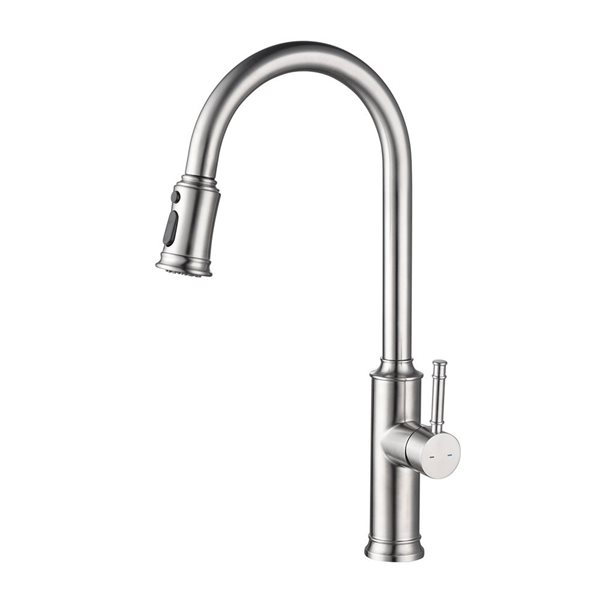 Flynama 1-Handle Brushed Nickel Kitchen Faucet with Pull Down Sprayer