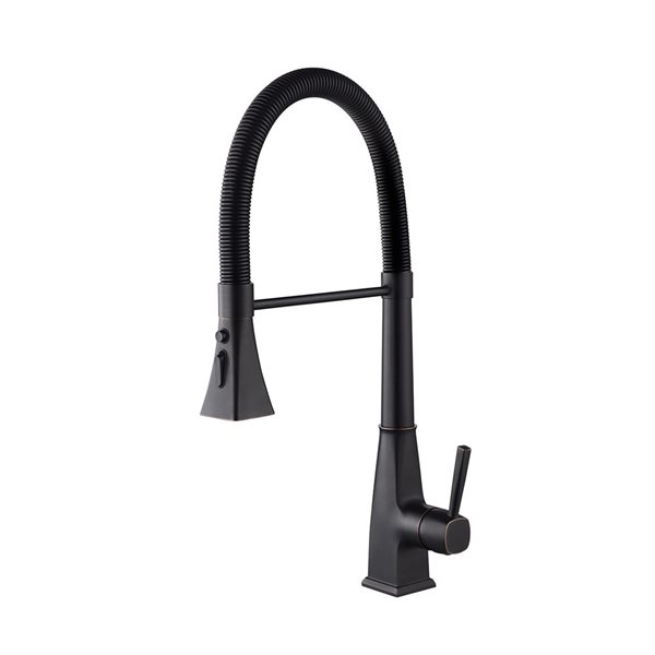 Flynama 1-Handle Matte Black Kitchen Faucet with Pull Down Sprayer