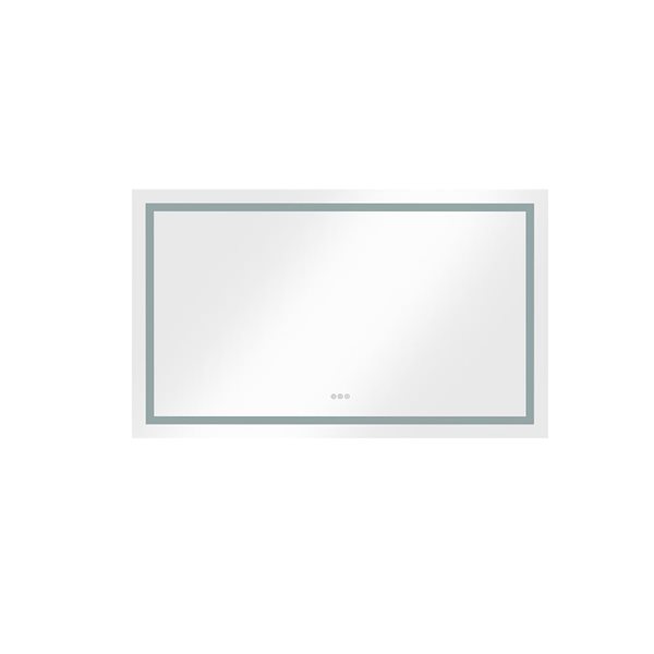 Flynama 60 x 36-in Frameless Lighted Anti-Fog Bathroom Vanity Mirror