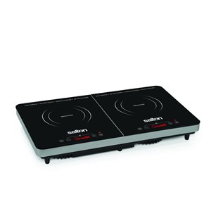 Salton 20-in 1800 W Black Double Induction Cooktop