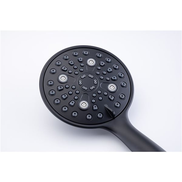 Flynama Matte Black Single-Handle 6-Spray Round High Pressure Shower Faucet with 6-in Shower Head