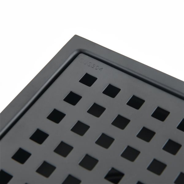 Flynama 6-in Matte Black Square Shower Floor Drain