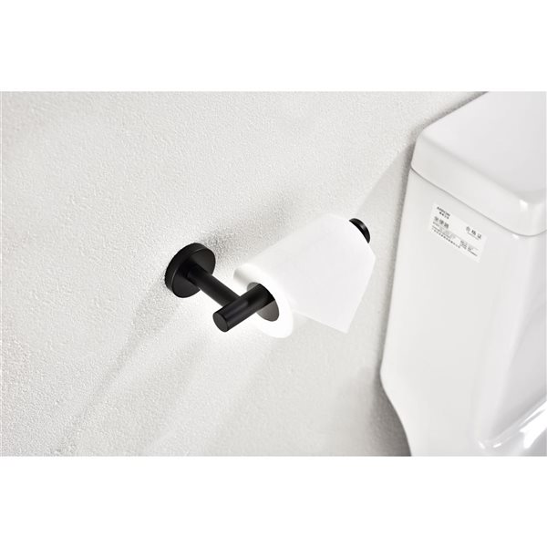 Flynama 3-Piece Matte Black Stainless Steel Wall Mount Bathroom Towel ...