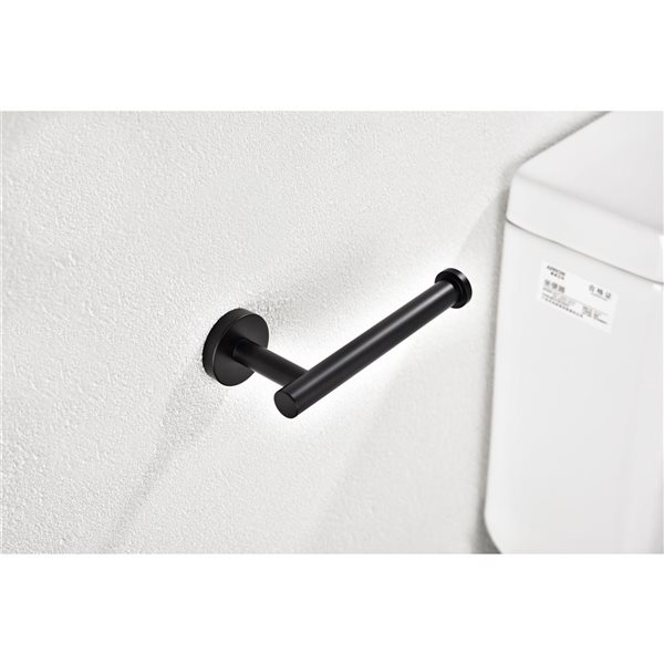 Flynama 3-Piece Matte Black Stainless Steel Wall Mount Bathroom Towel ...