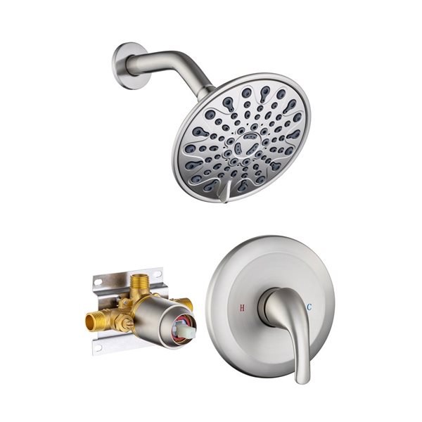 Flynama 6-Spray Balancing Shower Faucet With Rough-In Valve