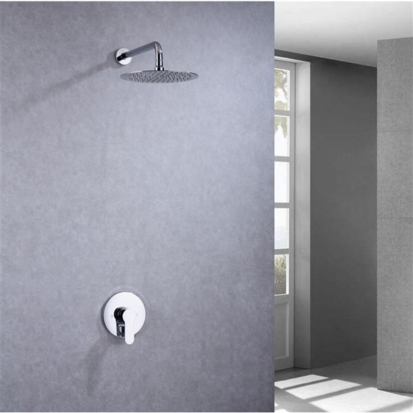 Flynama Brushed Chrome 1-handle Single Function Round Shower Faucet