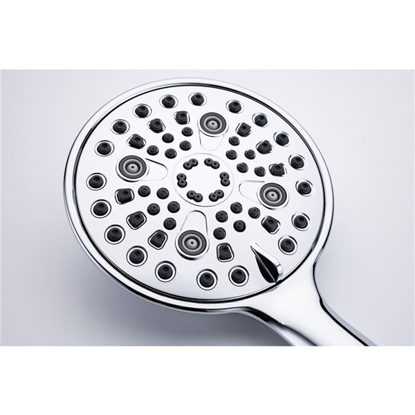 Flynama Polished Chrome  ingle-Handle 6-Spray Round High Pressure Shower Faucet with 6-in Shower Head