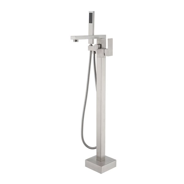 Flynama Brushed Nickel Single-Handle Freestanding Tub Faucet with Hand Shower