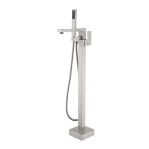 Flynama Brushed Nickel Single-Handle Freestanding Tub Faucet with Hand Shower