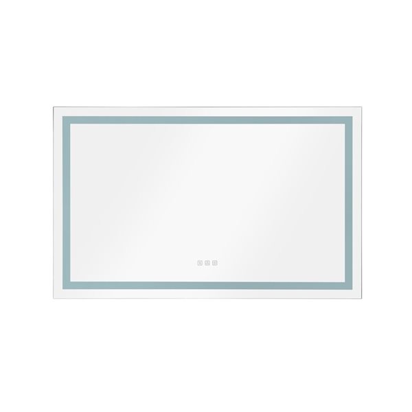 Miroir de salle de bains moyen Flynama rectangulaire sans cadre 48 po X 36 po argent anti-brouillard