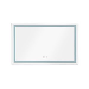 Miroir de salle de bains moyen Flynama rectangulaire sans cadre 48 po X 36 po argent anti-brouillard