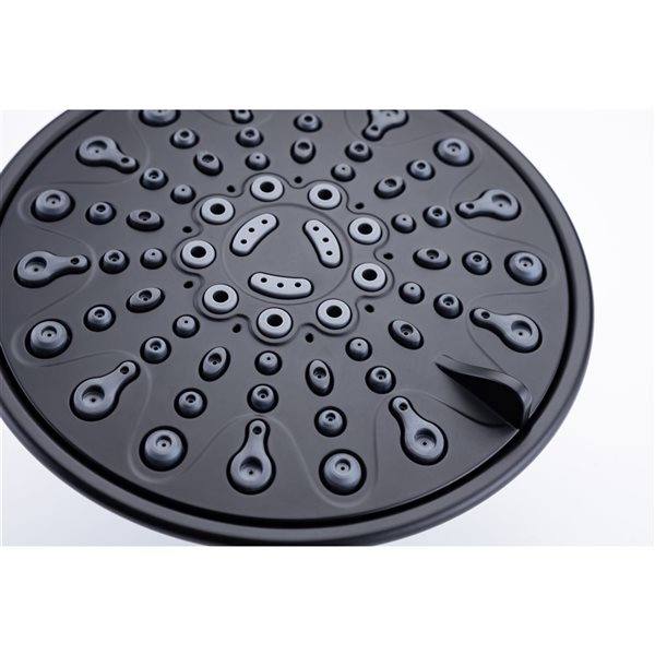 Flynama Matte Black Single-Handle 6-Spray Round High Pressure Shower Faucet with 6-in Shower Head