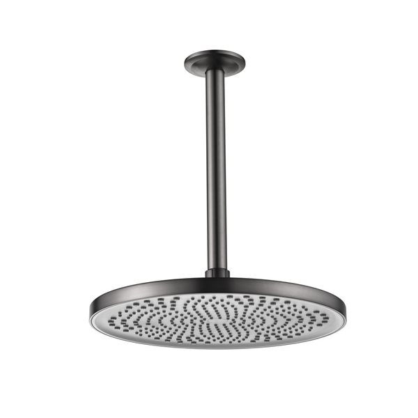 Flynama Gunmetal 1-Spray Pattern 10-in Ceiling Mount Fixed Shower Head