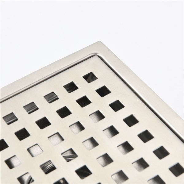 Flynama  6-in Brushed Nickel Square Shower Floor Drain