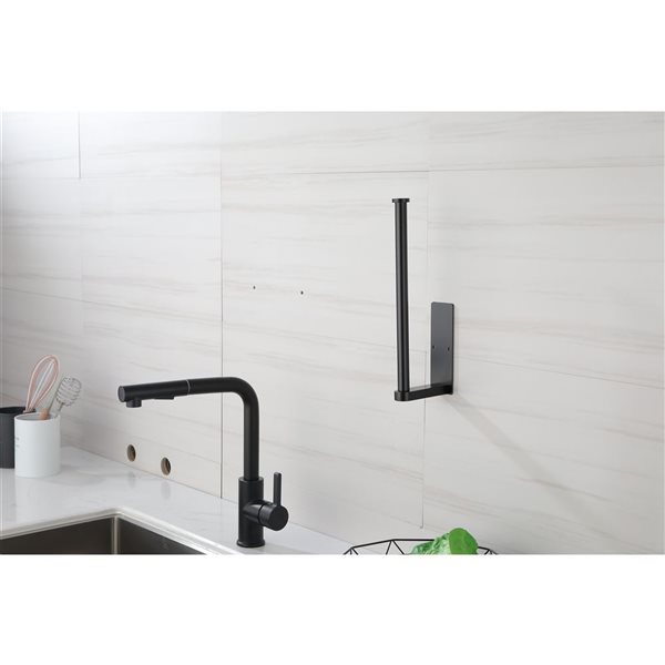 Flynama 2-Pack Matte Black Wall Mount Paper Towel Holder