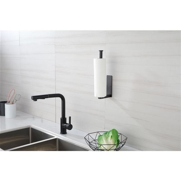 Flynama 2-Pack Matte Black Wall Mount Paper Towel Holder
