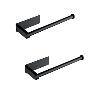Flynama 2-Pack Matte Black Wall Mount Paper Towel Holder