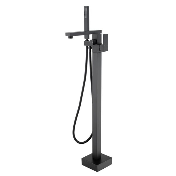 Flynama Matte Black Single-Handle Freestanding Tub Faucet with Hand Shower