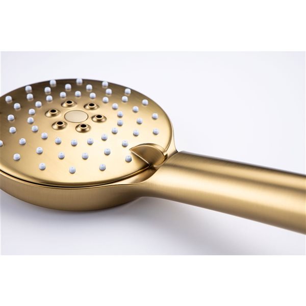 Flynama Brushed Gold 3-Spray Patterns Ceiling Mounted Dual Shower Heads Shower System