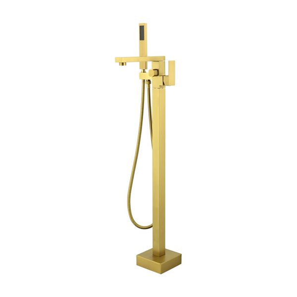 Flynama Gold Single-Handle Freestanding Tub Faucet with Hand Shower