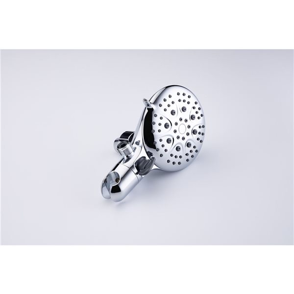 Pommeau de douche multifonction double en chrome brossé Flynama Pommeau de douche à effet pluie à 3 voies avec valve brute