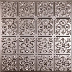 Tuile de plafond suspendu Ceilume Fleur-De-Lis 2 x 2 pi, étain, 10/pqt