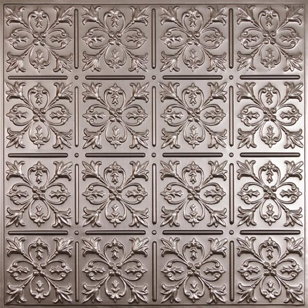 Ceilume Fleur-De-Lis 2 x 2-ft Tin Suspended Lay-in Ceiling Tiles - 10/Pack