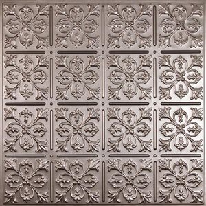 Ceilume Fleur-De-Lis 2 x 2-ft Tin Suspended Lay-in Ceiling Tiles - 10/Pack